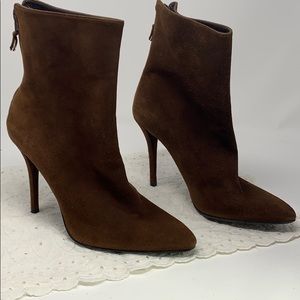 Stuart Weitzman Copper Suede Booties